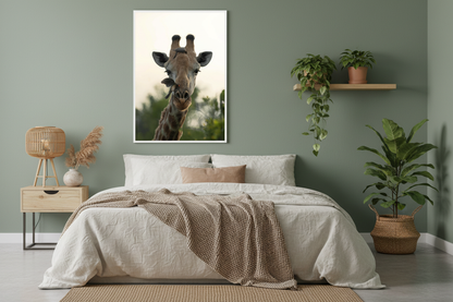 Girafe et ses pique-bœufs, Afrique du Sud — affiche premium encadrée « Alliance sauvage » (vue 3)